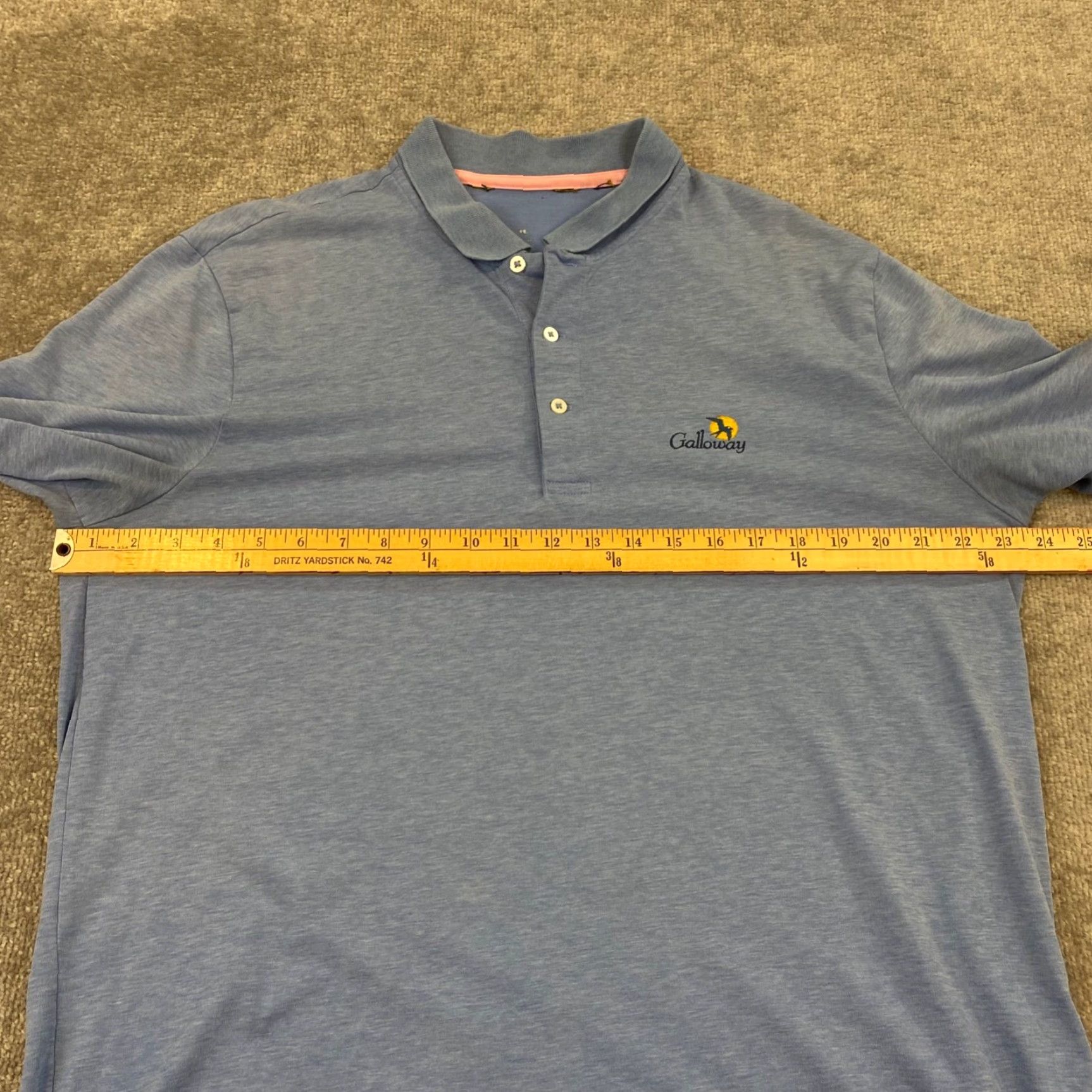 Polo Ralph Lauren VINTAGE Polo Ralph Lauren Polo Galloway Golf Club Mens Large Blue Stretch Golf Shirt S/S Size US L / EU 52-54 / 3 - 6 Thumbnail