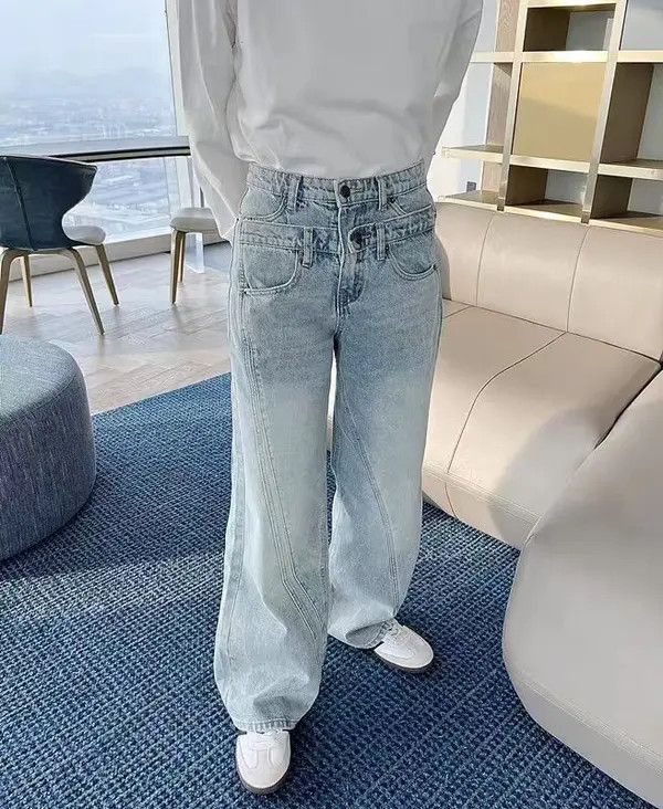 Japanese Brand Ruumika x Ami Vintage double-waisted design washed jeans Size US 32 / EU 48 - 5 Thumbnail