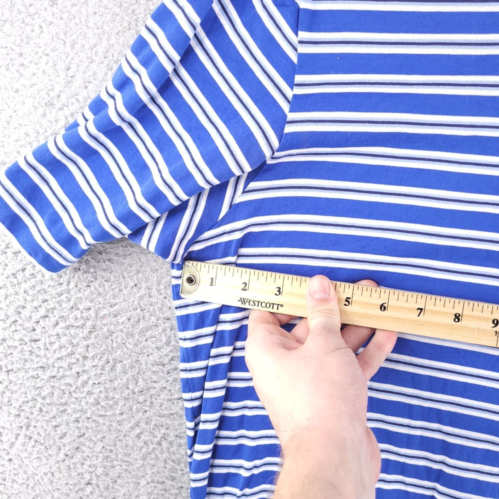 Polo Ralph Lauren Polo Golf Shirt Mens Large Blue Stripe Polo Pima Cotton Relaxed Fit Size US L / EU 52-54 / 3 - 4 Thumbnail