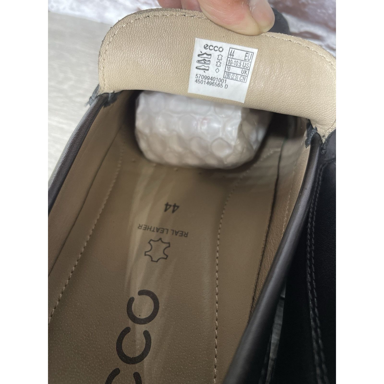 Ecco ECCO Black Leather Driving Loafers Mens Size 44 US 10-10.5 C Size US 11 / EU 44 - 4 Thumbnail