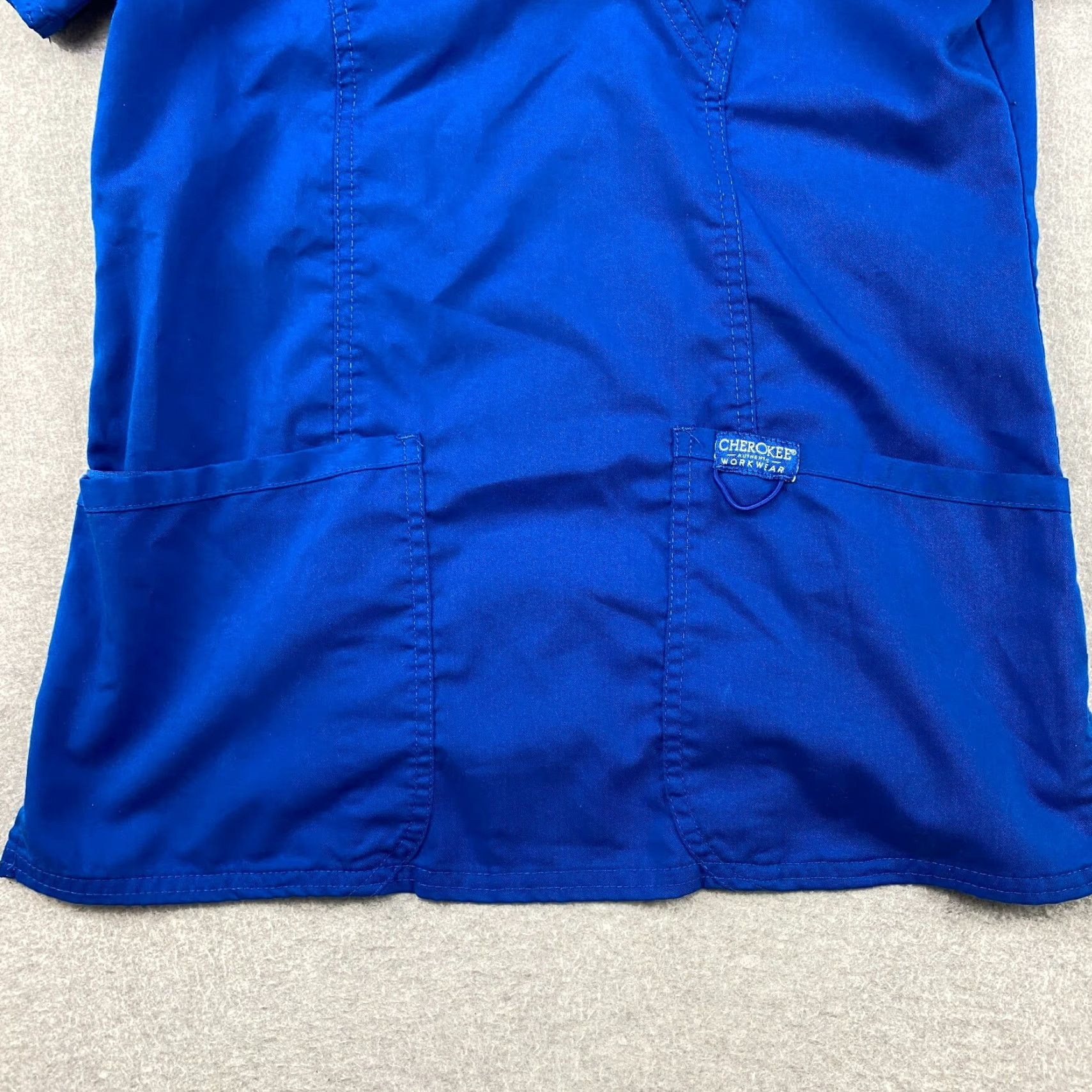 Cherokee Cherokee Scrubs Top Womens XS Blue Short Sleeve V Neck Pocket Size XS / US 0-2 / IT 36-38 - 3 Thumbnail