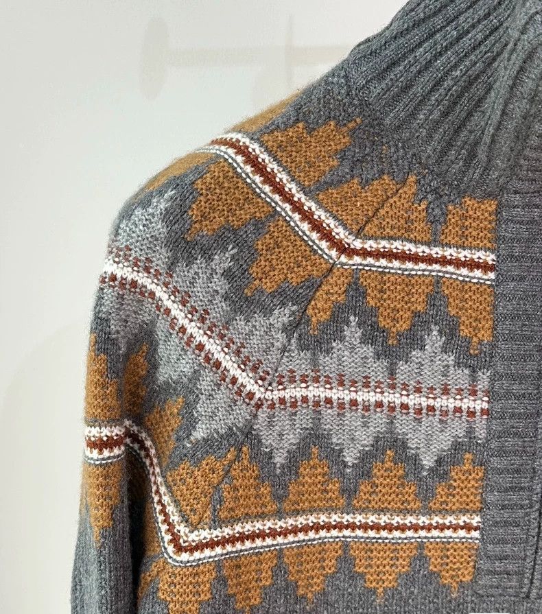 Loro Piana LORO PIANA Cashmere collar half zipper thick knit sweater Size US L / EU 52-54 / 3 - 7 Thumbnail