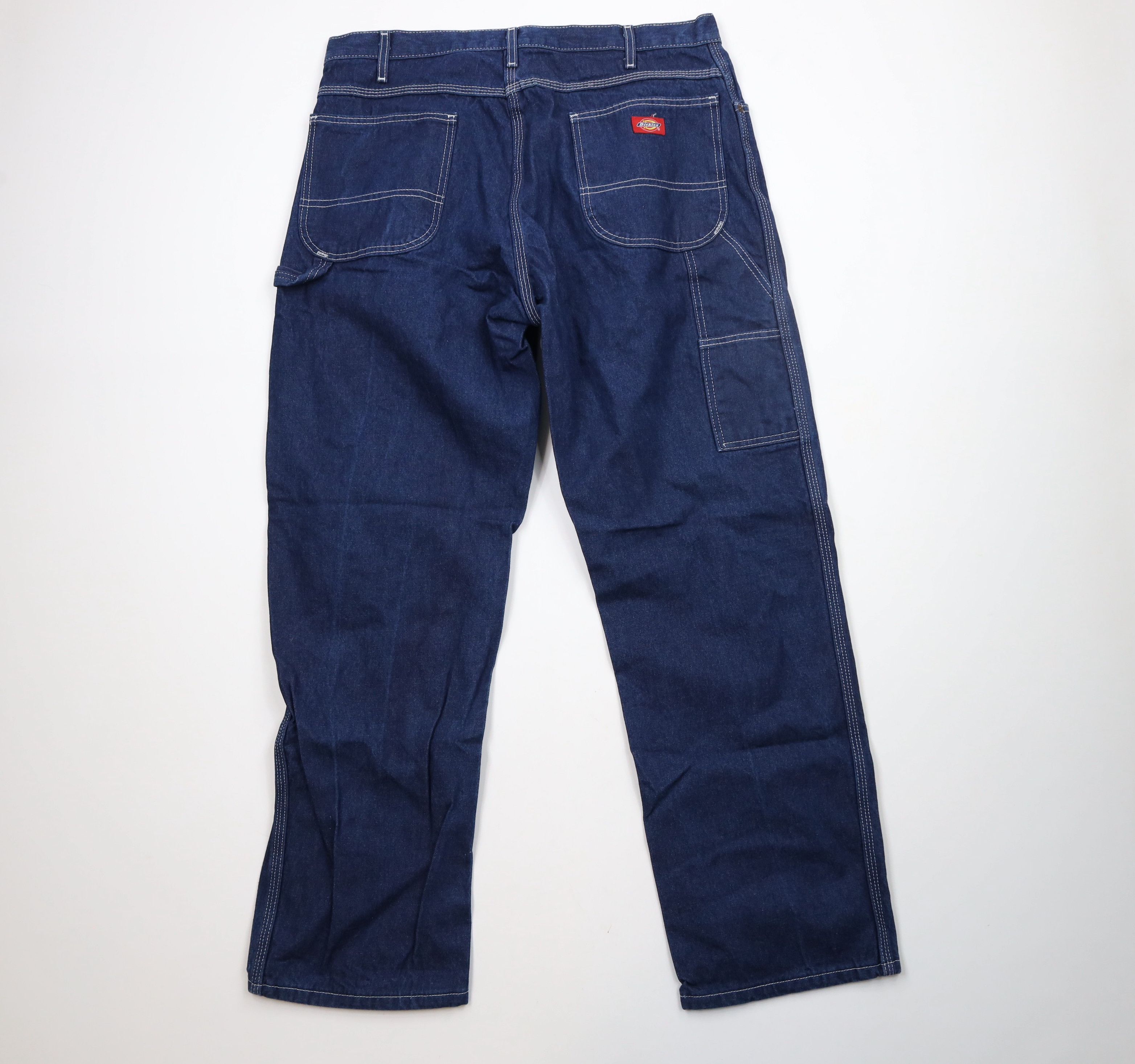 Dickies × Vintage Vintage Y2K Dickies Wide Leg Carpenter Dungaree Denim Jeans Size US 38 / EU 54 - 8 Thumbnail