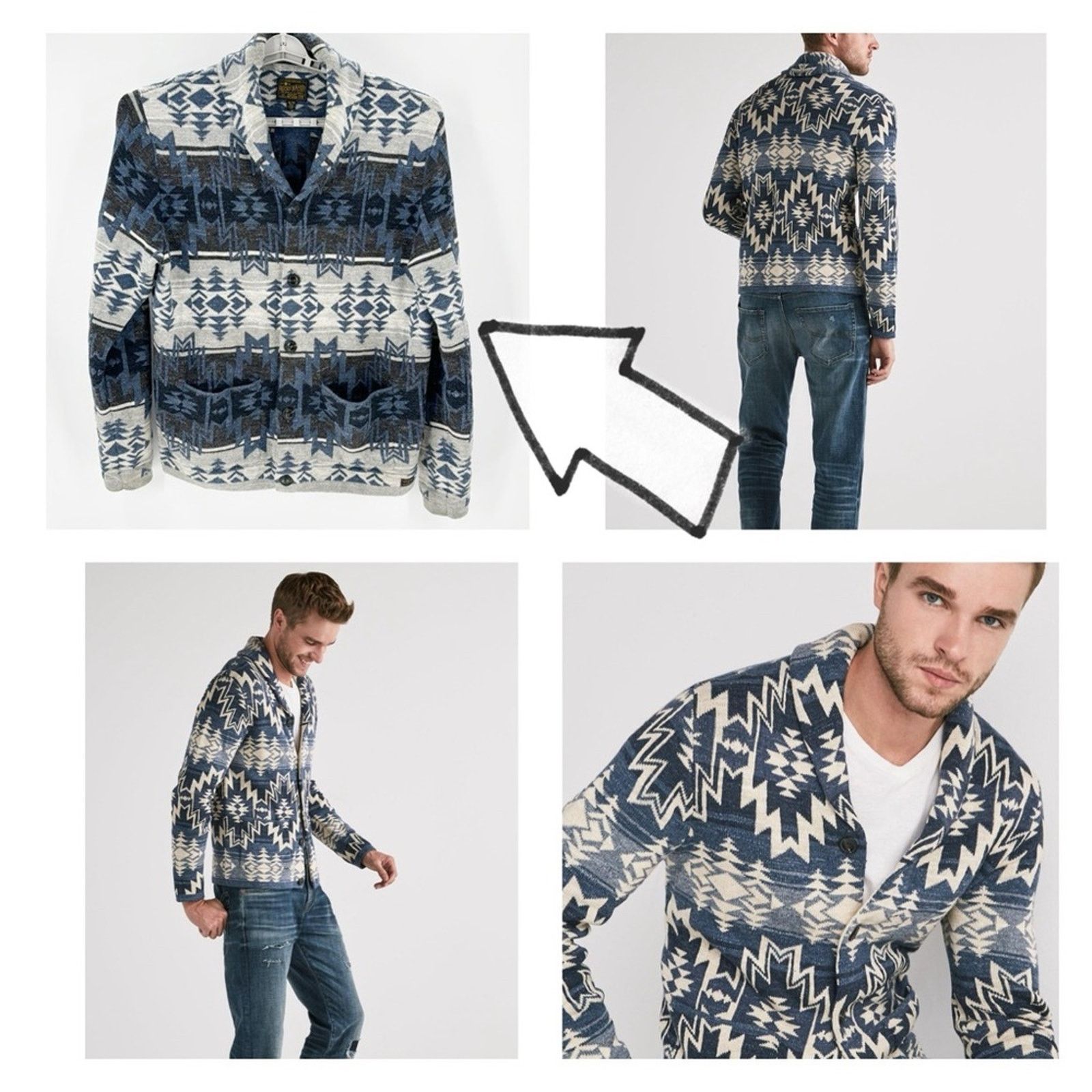 Lucky Brand Lucky Brand Ombre Cardigan indigenous western size XL Size US XL / EU 56 / 4 - 1 Thumbnail