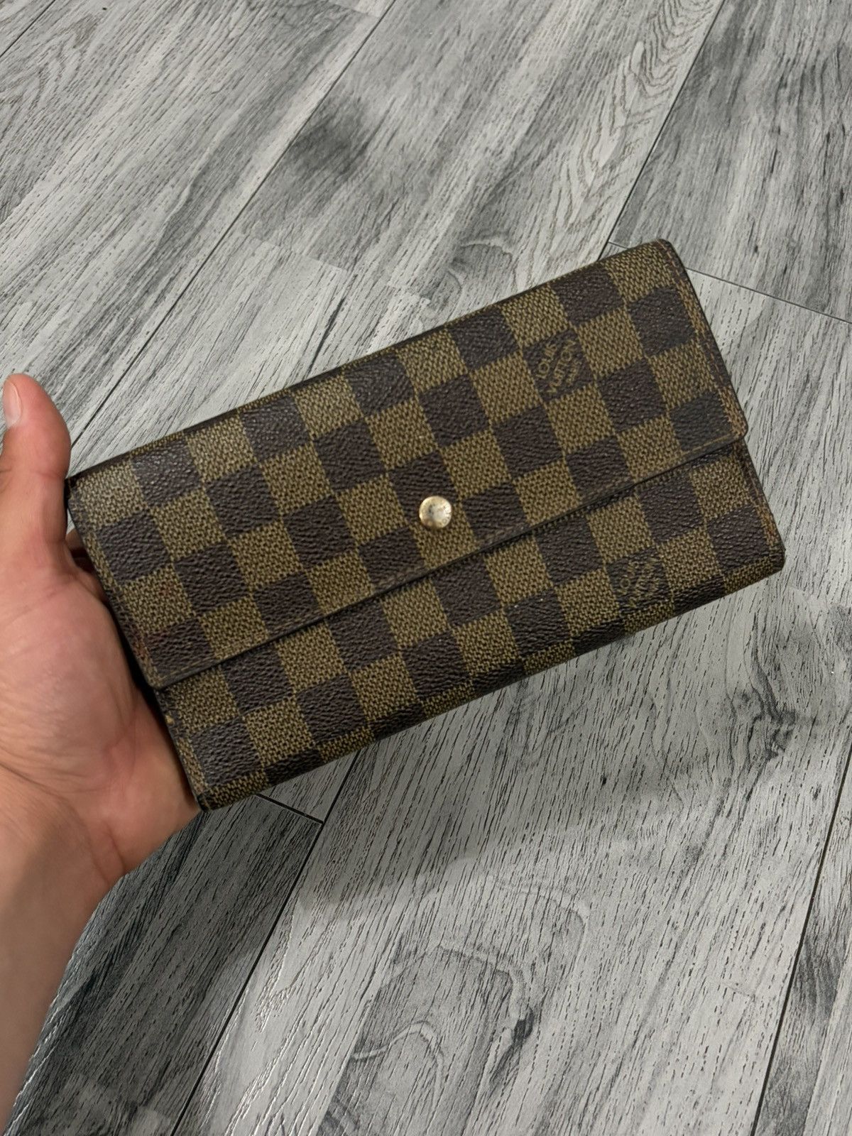 Louis Vuitton Louis Vuitton Damier Ebene Brown Check Trifold Wallet Size ONE SIZE - 1 Thumbnail