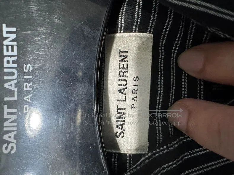 Saint Laurent Paris Saint Laurent Striped Shirt with Hidden Buttons. Size US M / EU 48-50 / 2 - 4 Thumbnail