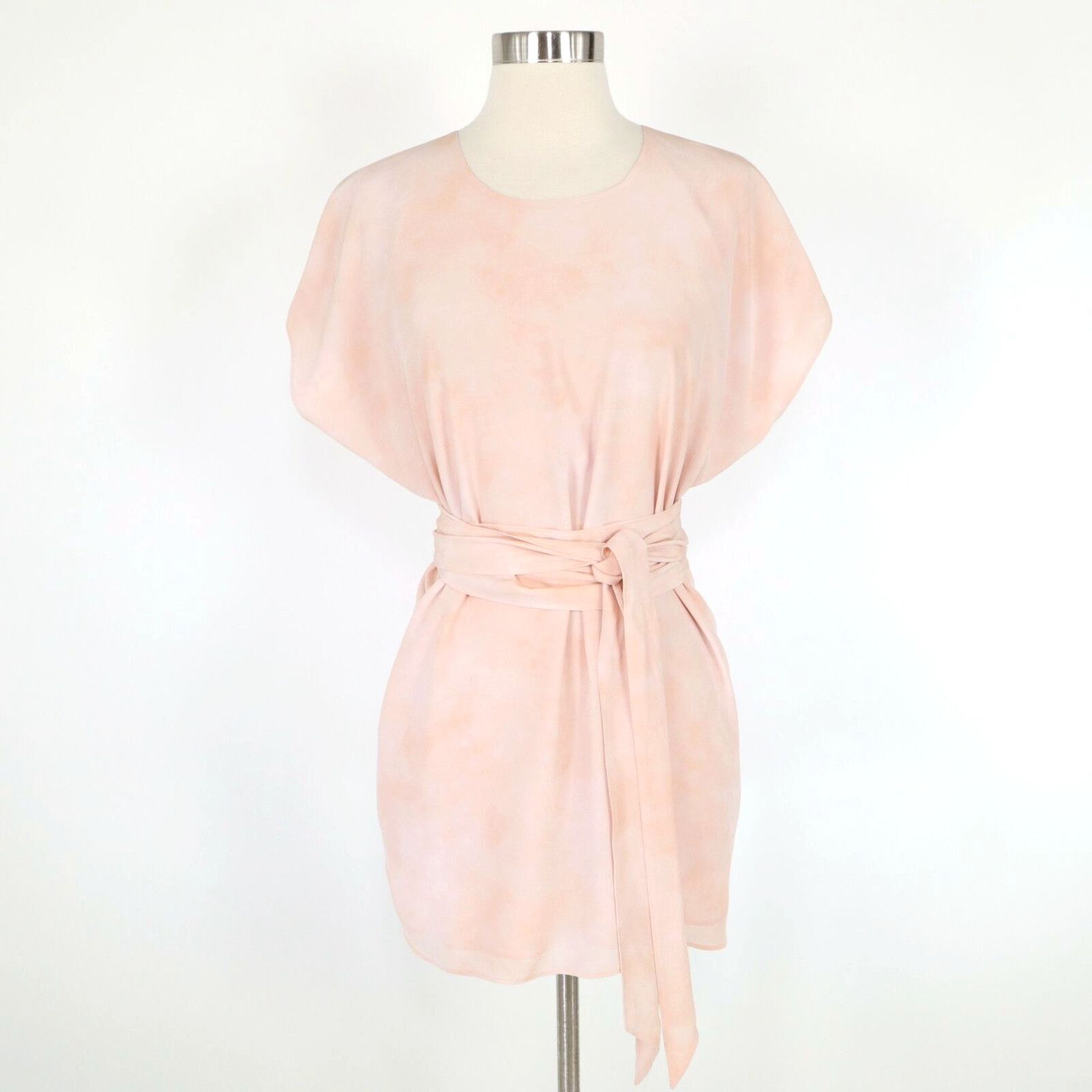 image of Vintage Mm.lafleur Silk Blouse Top Selena Xs Sashed Tunic Ballet Pink in White, Women's