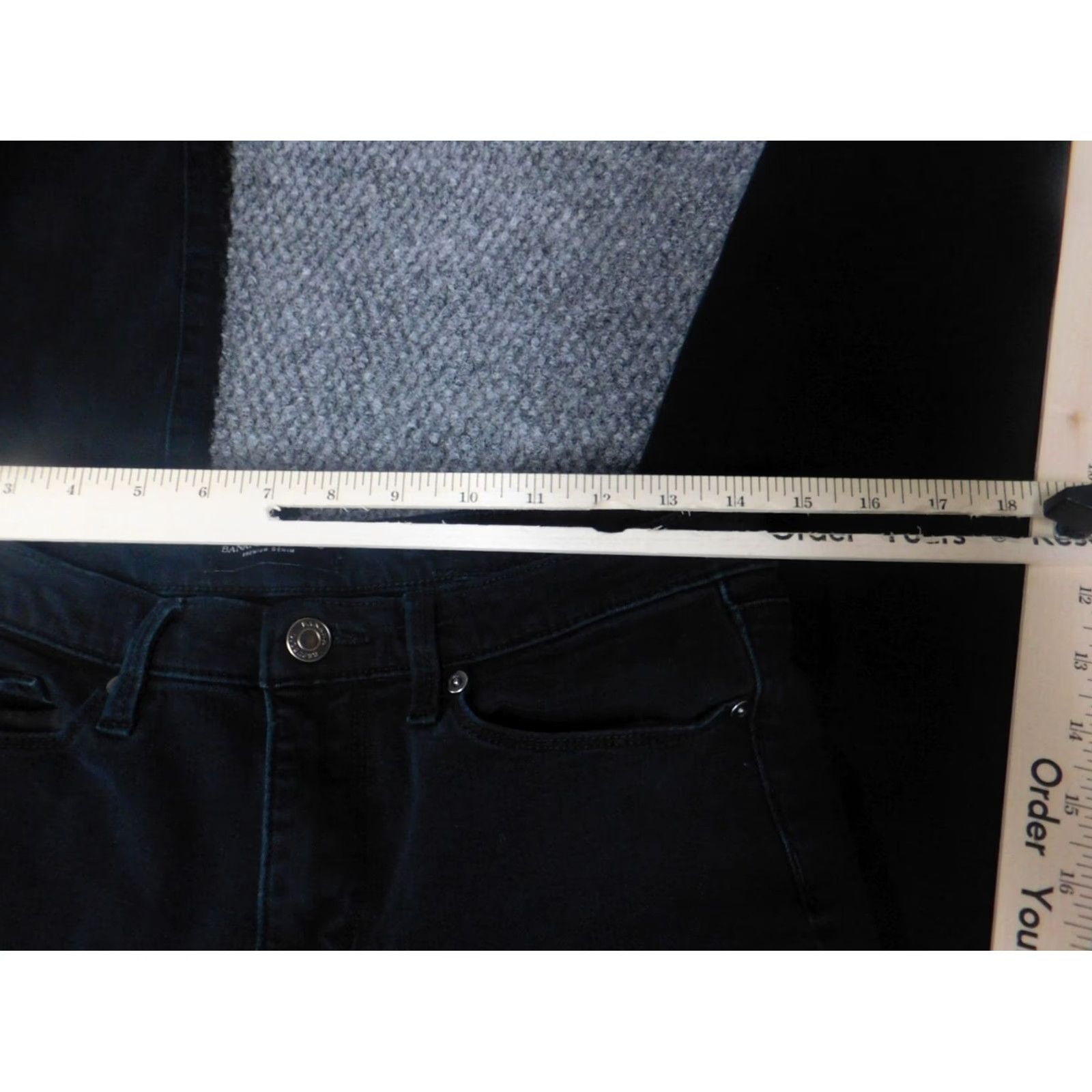 Banana Republic Banana Republic Jeans Womens 29 Black Skinny High Rise Denim Regular 29 Inseam 24 Stretch Button Zip Size 29" - 2 Thumbnail