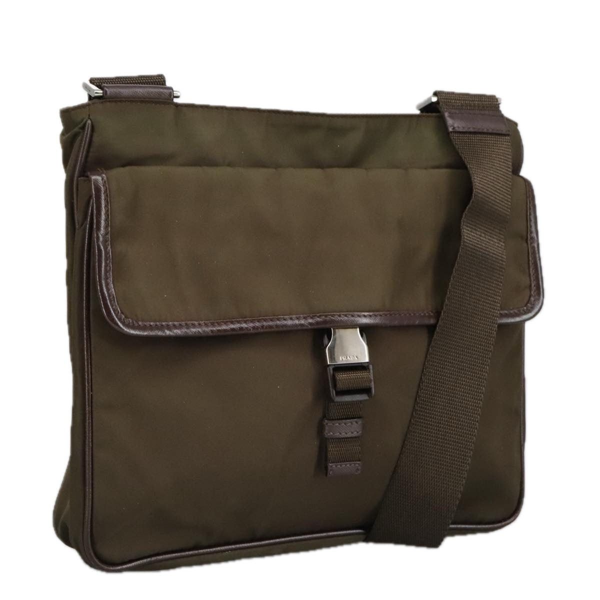 Prada PRADA Shoulder Bag Nylon Khaki Brown Silver Size ONE SIZE - 1 Thumbnail