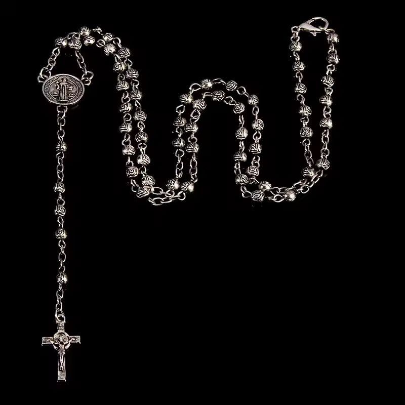 Jewelry Saint Benedict Rosary Necklace Chain Catholic Church Jesus Size ONE SIZE - 1 Thumbnail