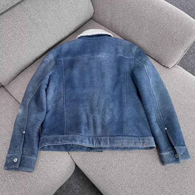 Loewe Loewe Blue fur and leather integrated jacket Size US L / EU 52-54 / 3 - 2 Thumbnail