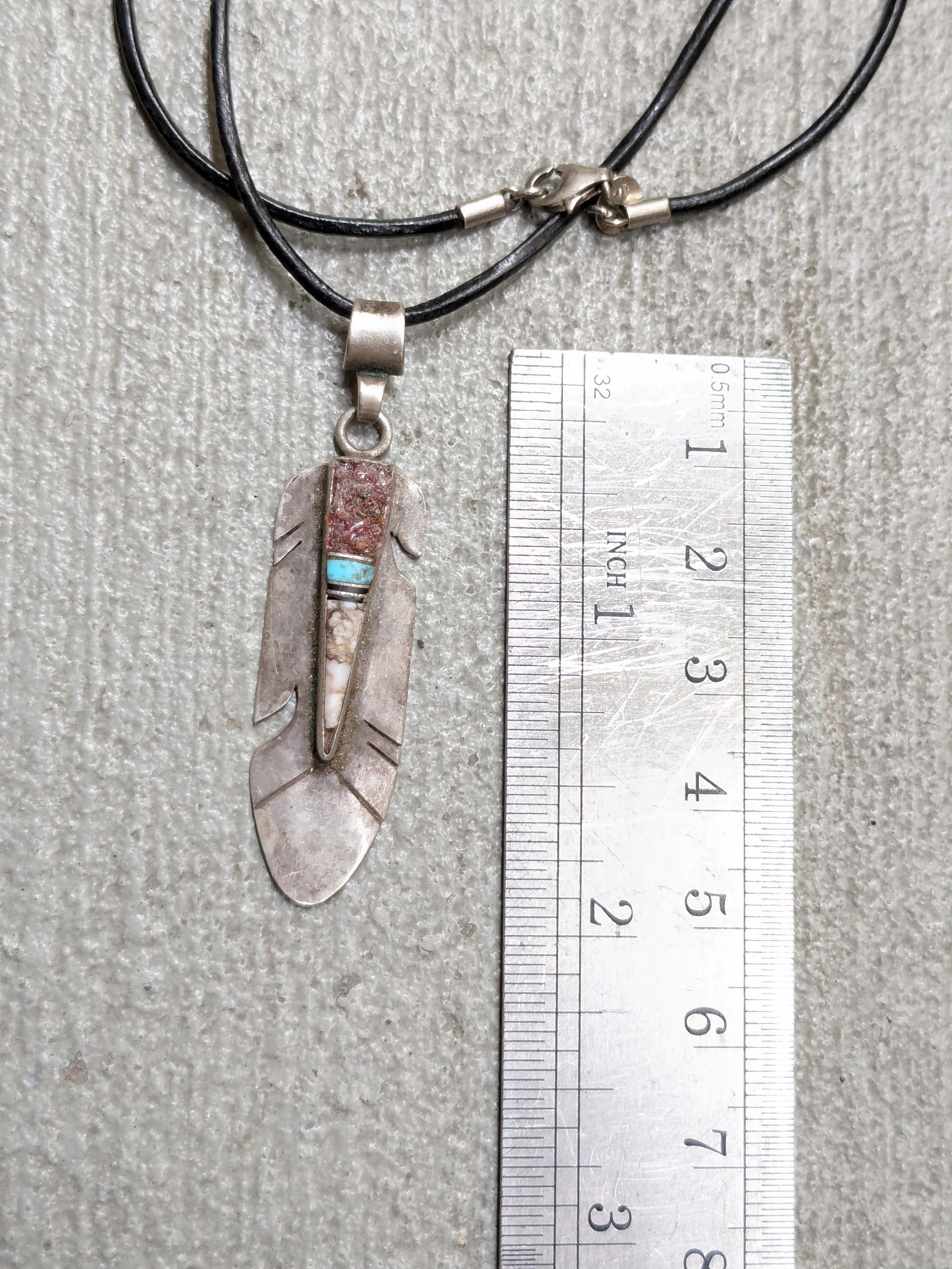 Other Vintage Sterling Silver Feather Necklace Navajo 17" Y2K Size ONE SIZE - 10 Thumbnail