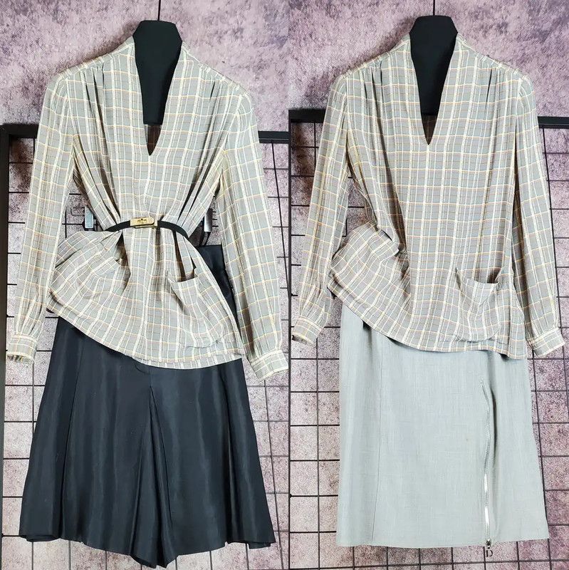 Dior Dior Silk Check Long Sleeve Shirt 0089 Size M / US 6-8 / IT 42-44 - 1 Thumbnail