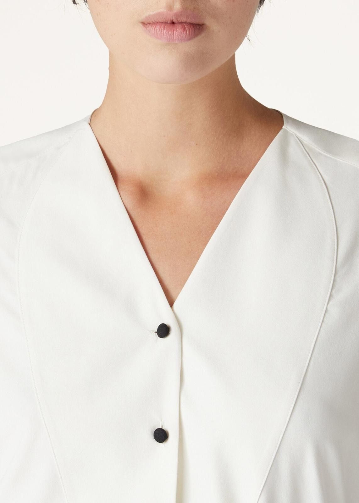 Loro Piana o1srvl11e0725 FAN6584 Caylee Silk Shirt in White Size XS / US 0-2 / IT 36-38 - 7 Thumbnail