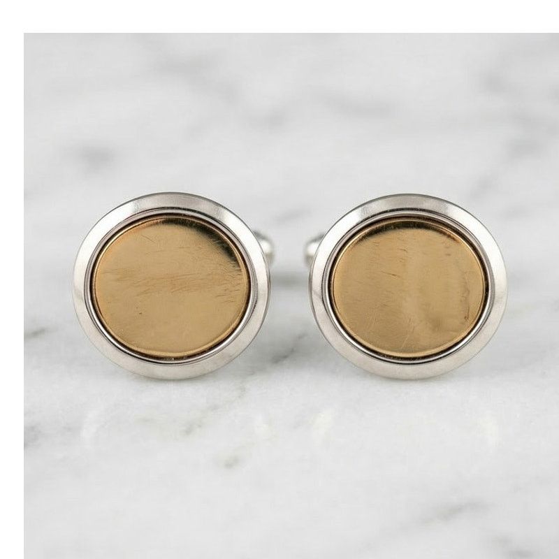 Dior Christian Dior Gold Tone Sterling Silver 925 Round Cufflinks Size ONE SIZE - 9 Thumbnail