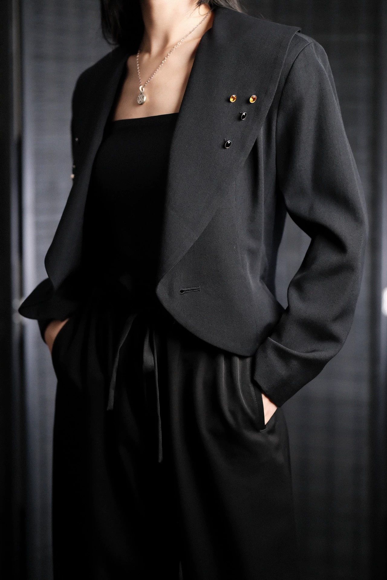 Yohji Yamamoto Yohji Yamamoto 80s Archive Glass Beaded Power Suit Women Size ONE SIZE - 1 Thumbnail