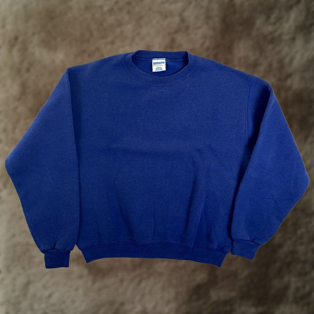Vintage Cheetah Sweatshirt Mens Large Blue Crewneck Fleece Blank USA 90s Vintage Size US L / EU 52-54 / 3 - 1 Thumbnail