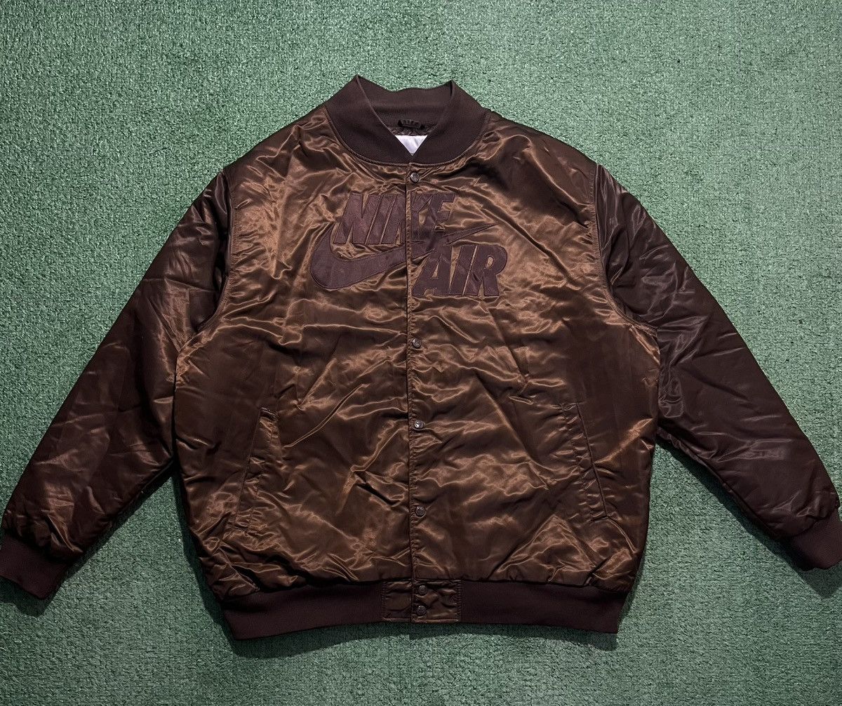 Nike × Vintage Nike Air Baseball Jacket Brown Vintage Bomber Size US XL / EU 56 / 4 - 1 Thumbnail