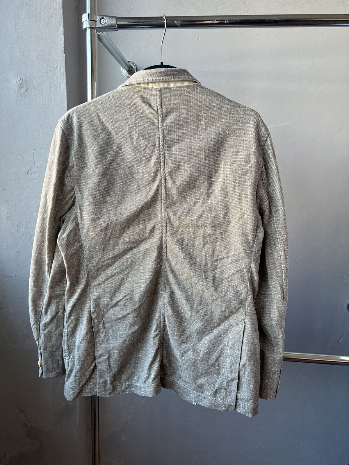 Circolo 1901 CIRCOLO 1901 STRETCH MENS GRAY BEIGE SOLID BLAZER JACKET 56 Size 54L - 14 Thumbnail