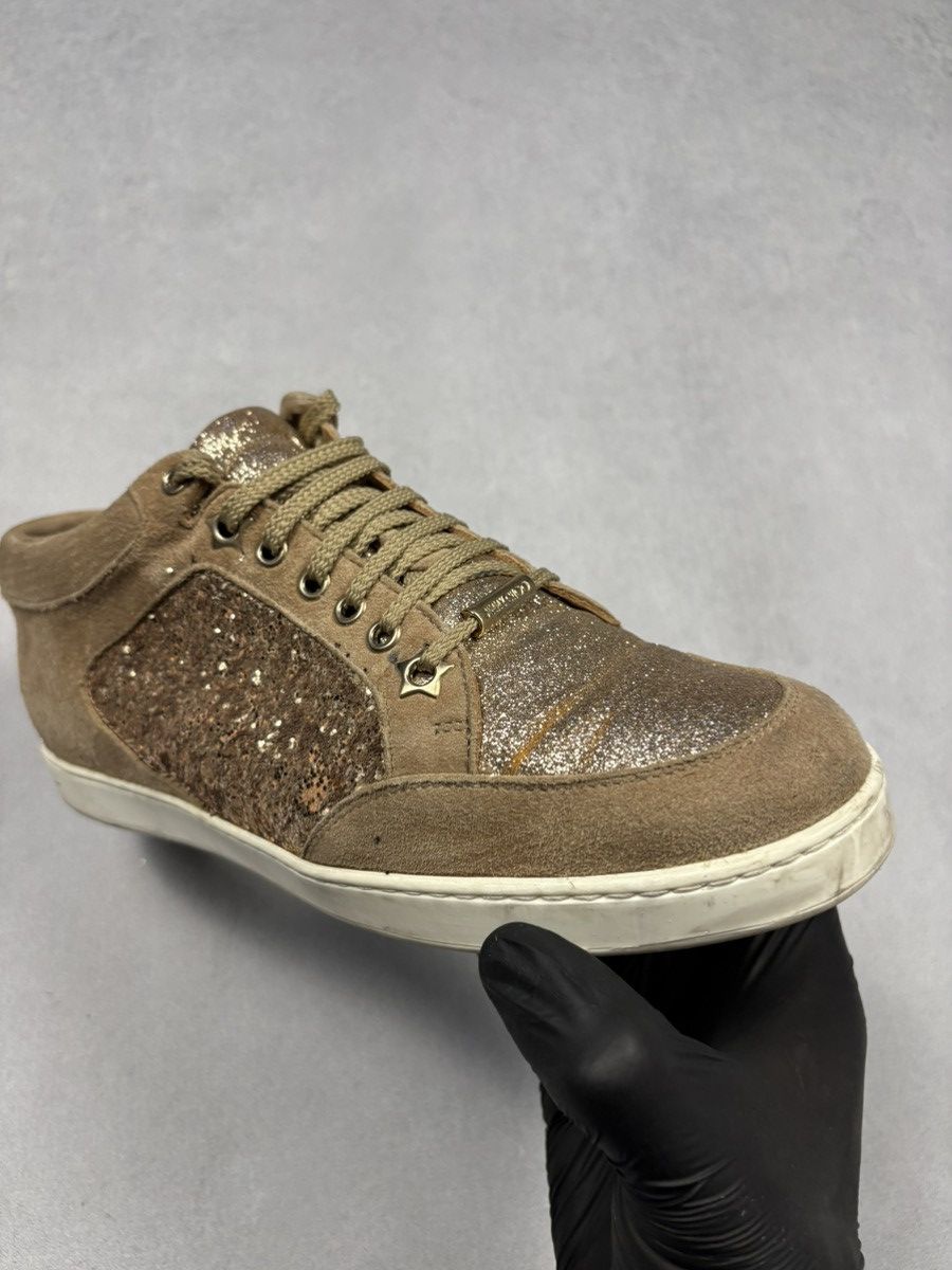 Jimmy Choo Jimmy Choo London Brown Glitter Suede Low Top Sneakers 38 Size US 8 / IT 38 - 17 Thumbnail