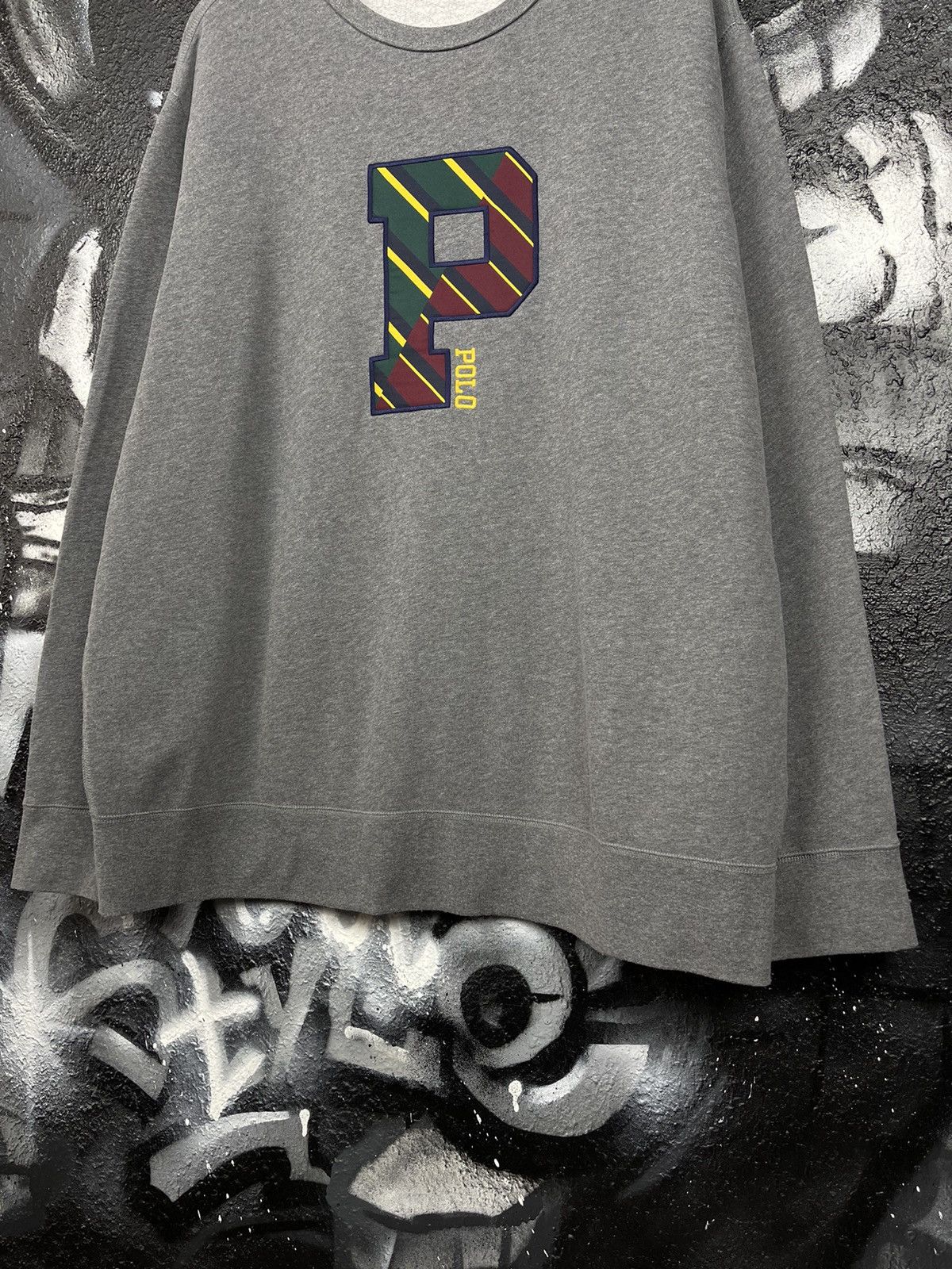 Polo Ralph Lauren Polo Ralph Lauren Big Logo P Grey Cotton Sweatshirt Size XXL Size US XXL / EU 58 / 5 - 9 Thumbnail