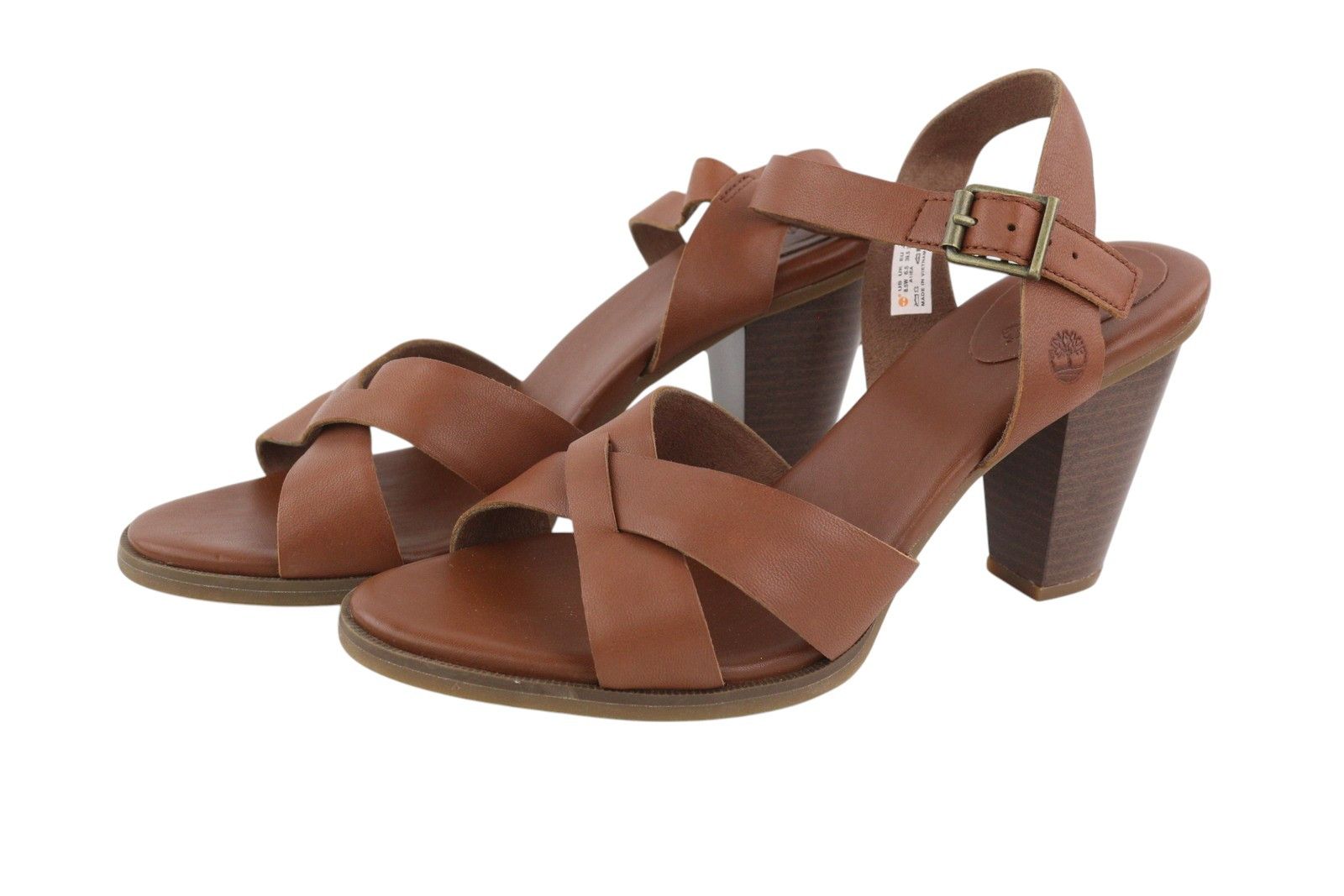 Timberland A1IEA EU39.5 Brown Leather Heeled Sandals 84301 Size US 8.5 / IT 38.5 - 2 Thumbnail