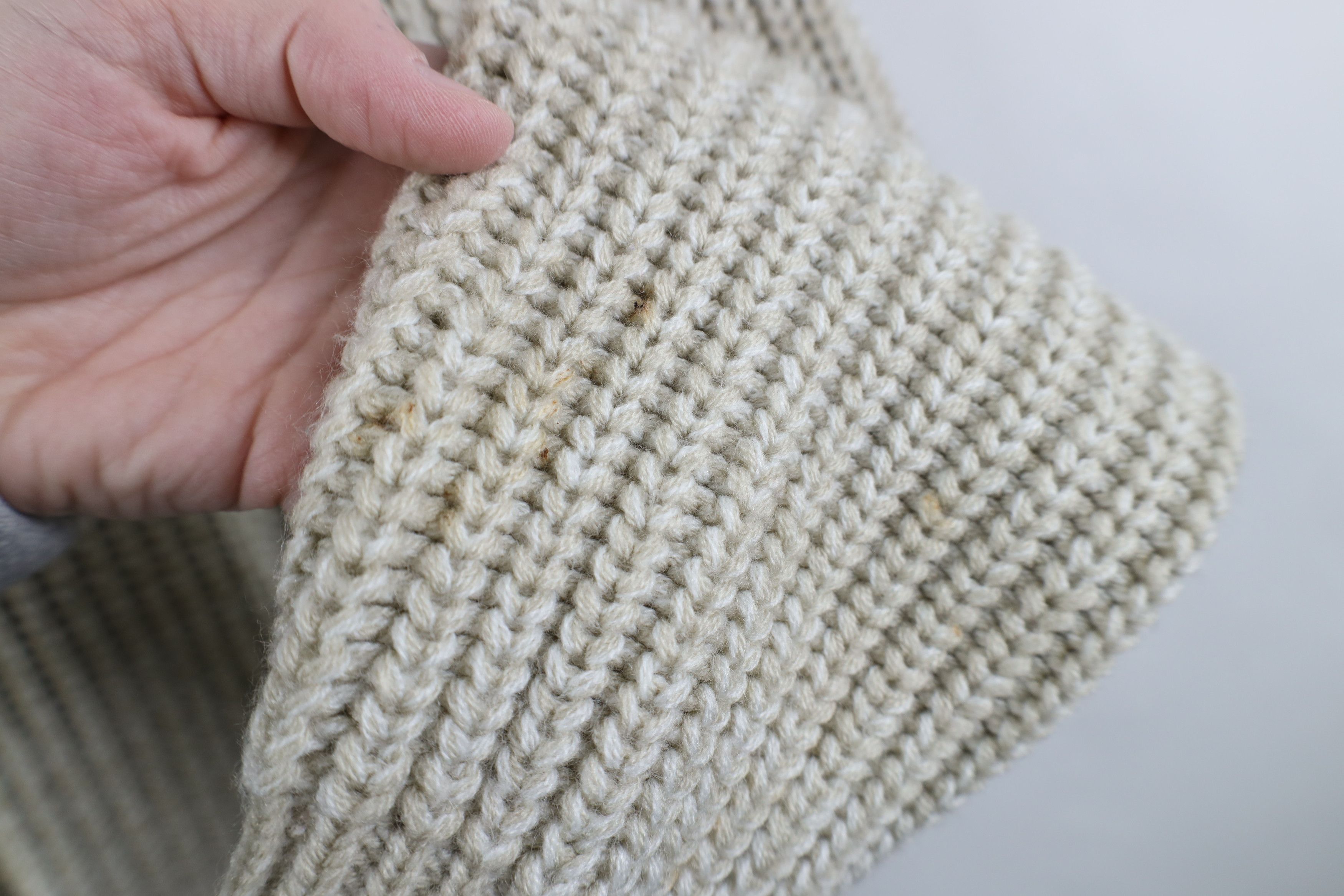 Vintage Vintage 70s Streetwear Chunky Ribbed Knit Sweater Beige Size US XL / EU 56 / 4 - 5 Thumbnail