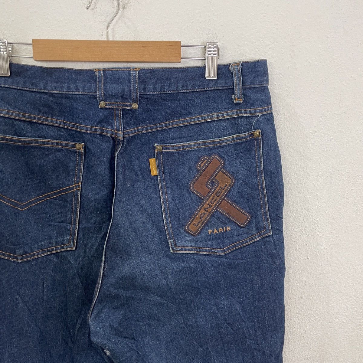 Lancel Vintage Lancel Spellout Logo Denim Jeans Size US 35 - 2 Thumbnail