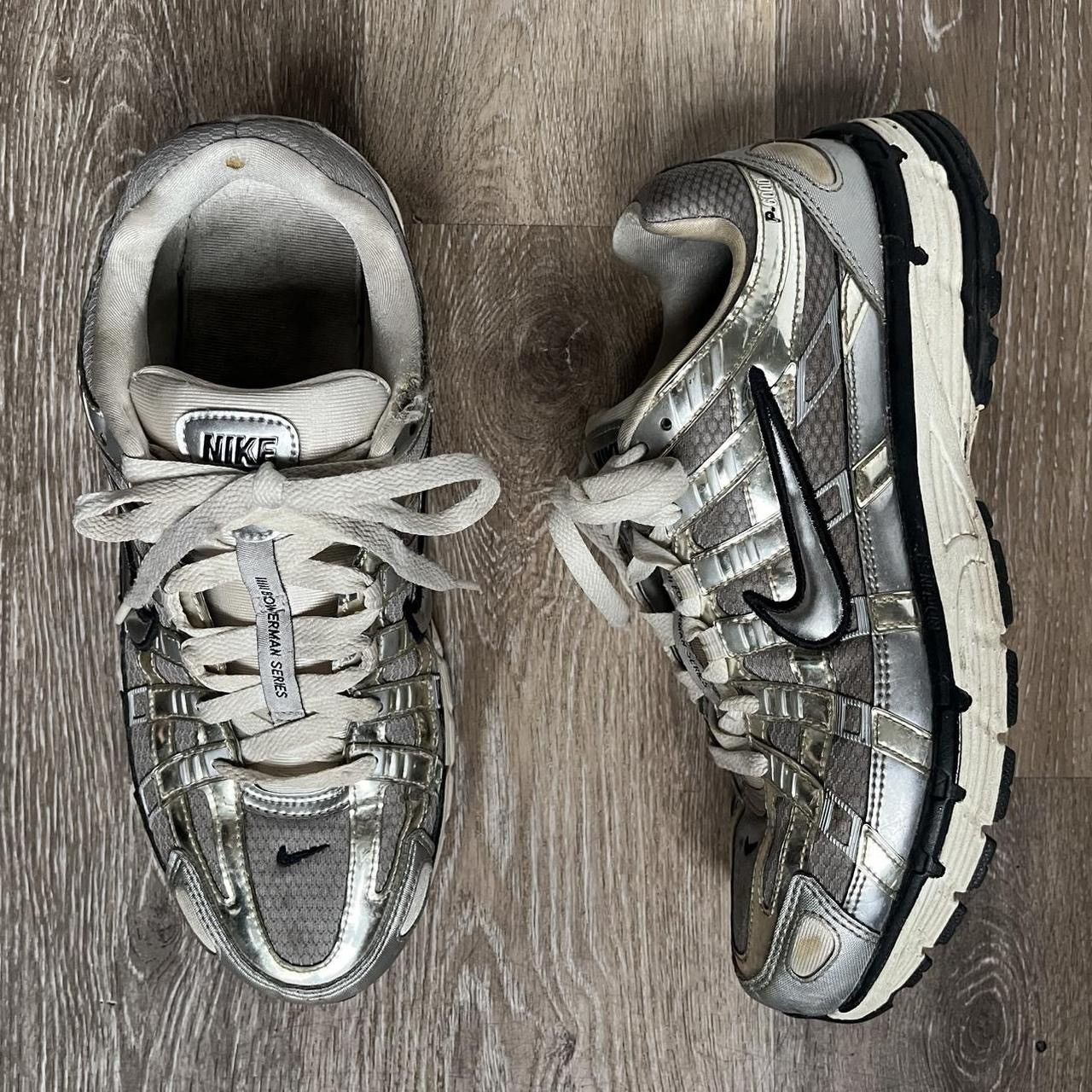 Nike metallic silver nike P-6000 trainers Size US 9 / EU 42 - 2 Thumbnail