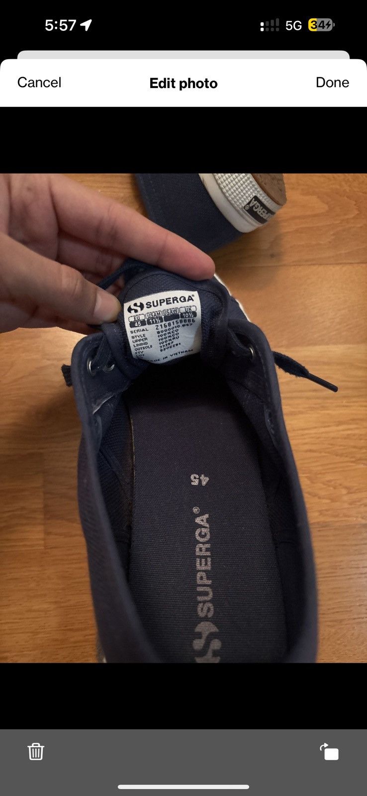 Superga Superga Men’s 2750 Cotu Classic Size US 11.5 / EU 44-45 - 7 Thumbnail