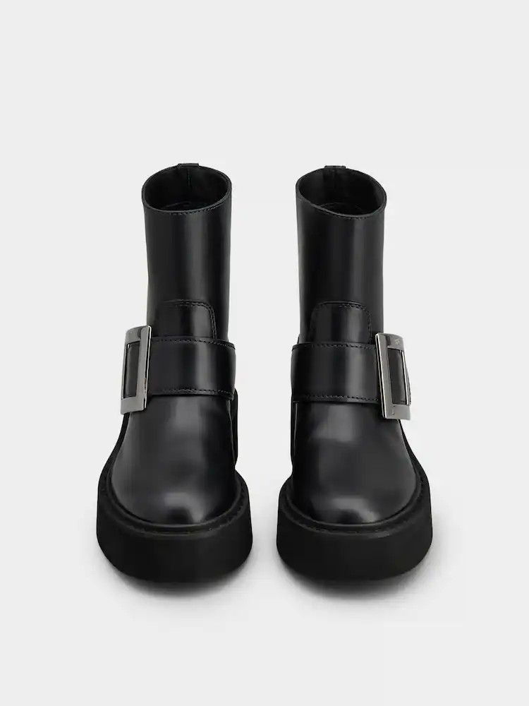 Roger Vivier o1s22i1n0824 Platform Rangers Ankle Boots in Black Size US 10 / IT 40 - 7 Thumbnail