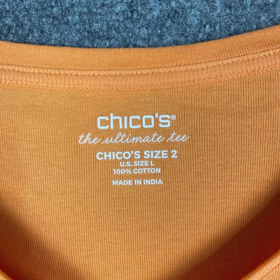 Chicos Chico's Top Women's Size 2 Large Ultimate Tee 100% Cotton Size XS / US 0-2 / IT 36-38 - 3 Thumbnail