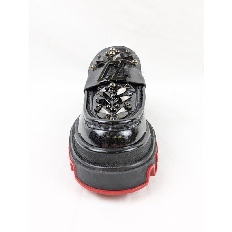 Christian Louboutin o1rshd1 The Amazing Loubi Flat Shoes Black/BK Gun/Lin Cosmos Size US 8 / EU 41 - 5 Thumbnail