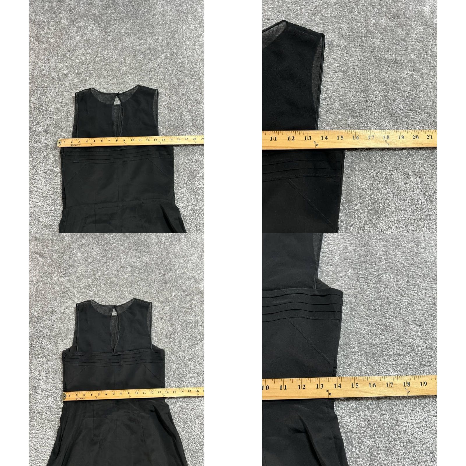 Karen Millen Karen Millen Dress 6 Black Silk Pleated Keyhole Back Cocktail Fit & Flare Knee-Length Sleeveless Round Neck Classic Modern Womens Size M / US 6-8 / IT 42-44 - 8 Thumbnail