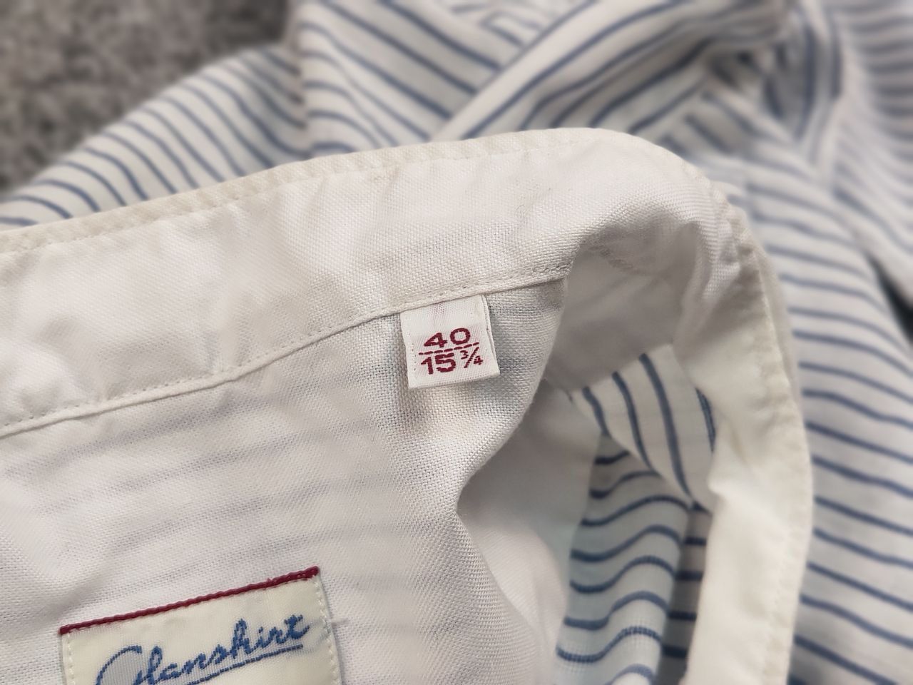 Glanshirt Glanshirt Japan Design Blue/White Striped button Shirt Size US M / EU 48-50 / 2 - 18 Thumbnail