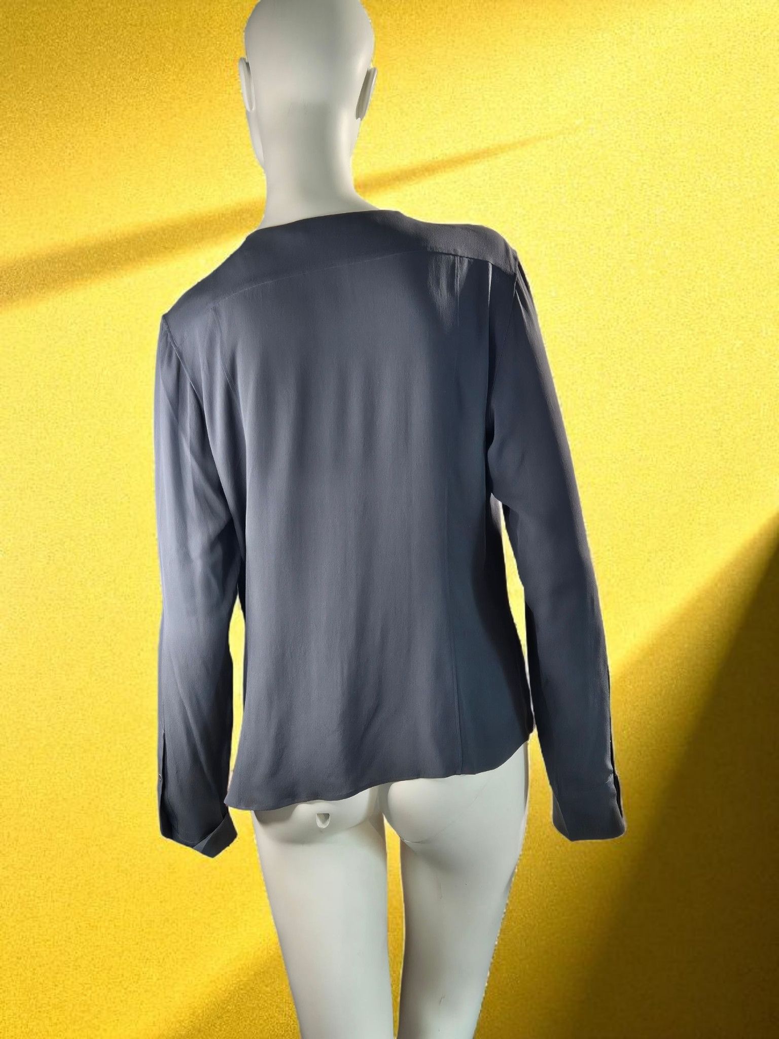 Other Aquilano Rimondi- Charcoal Grey Pure Silk Shirt 62–67 it 46 Size M / US 6-8 / IT 42-44 - 17 Thumbnail