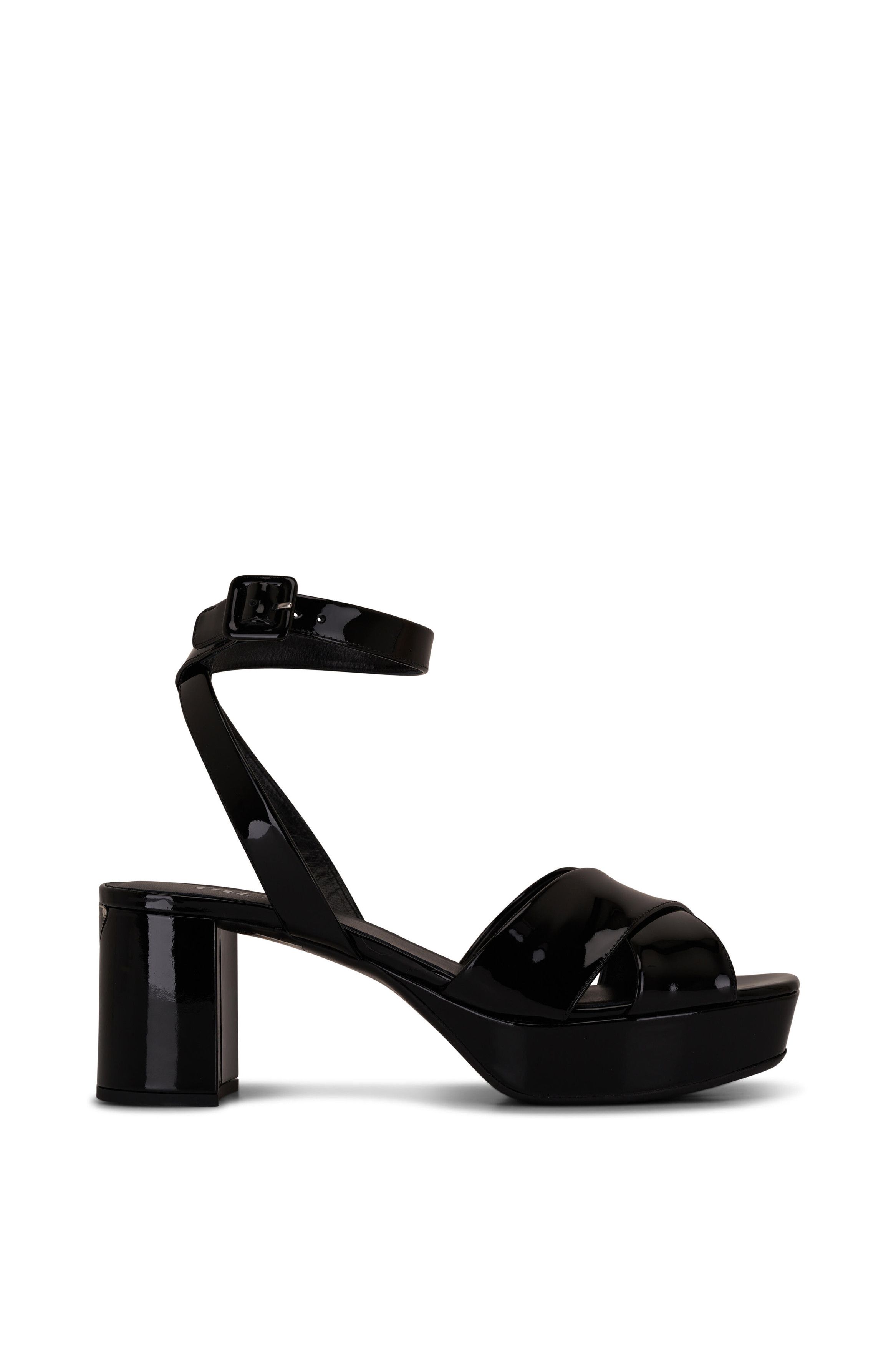 Prada os11x0126 Patent Leather Platform Sandals in Black Size US 8 / IT 38 - 1 Thumbnail