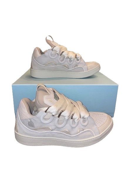 Lanvin LANVIN Leather Curb Sneaker Cream Pure White in Size 10 Size US 10 / EU 43 - 1 Thumbnail