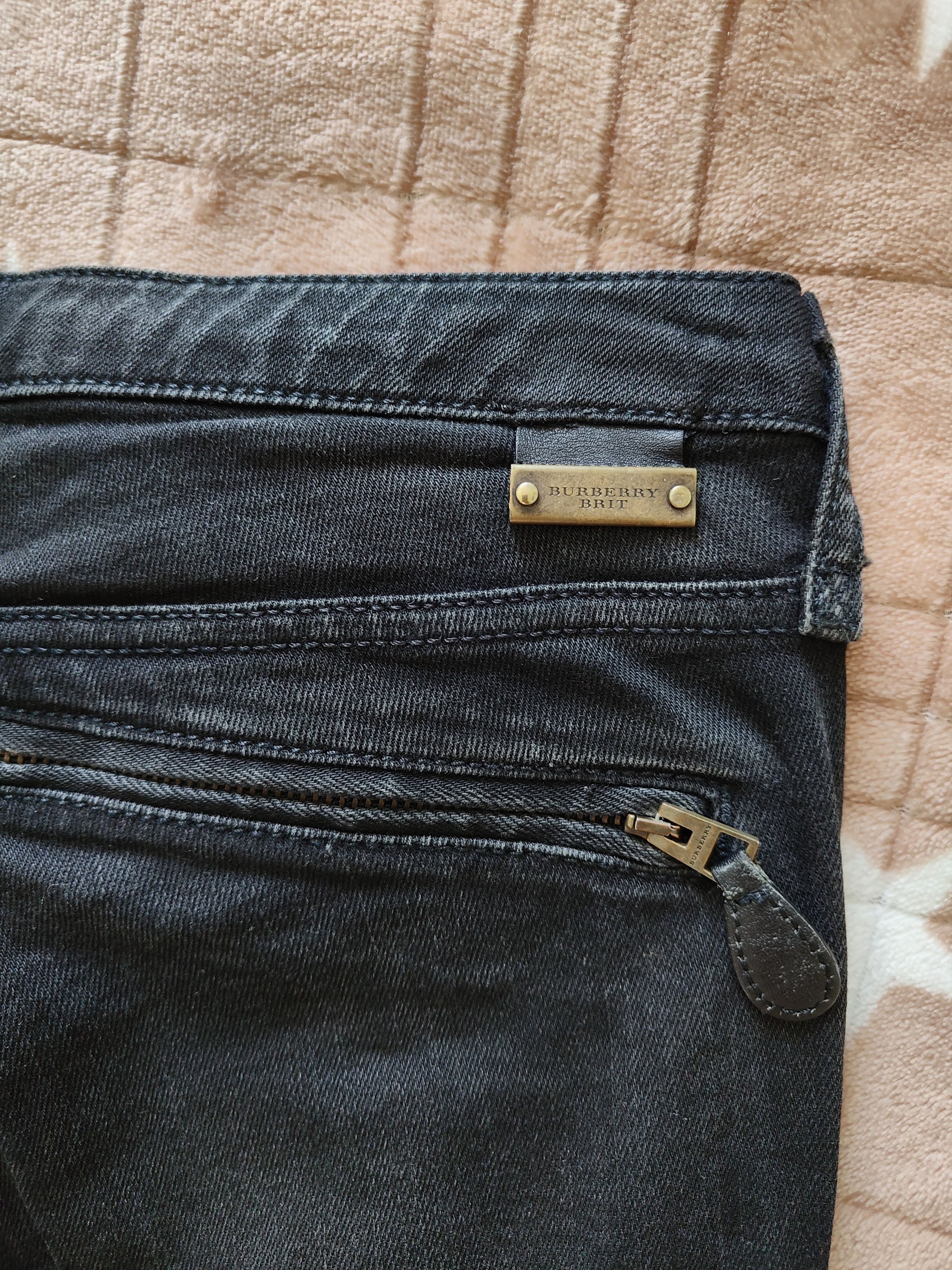 Burberry Burberry Brit Clipstone Skinny Jeans Leather Trim Black Moto Size 27" / US 4 / IT 40 - 10 Thumbnail