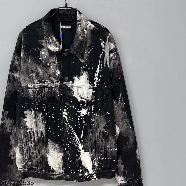 Balenciaga Balenciaga Ink-splashing denim jacket 2502-Nextarrow Size US M / EU 48-50 / 2 - 2 Thumbnail