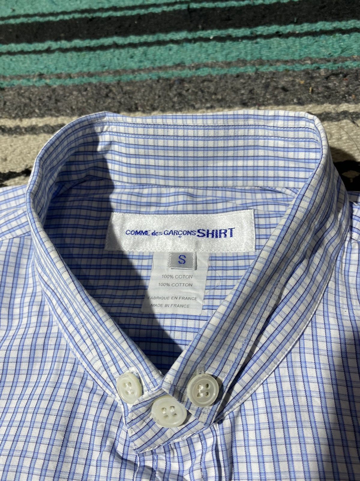 Comme des Garcons Homme Comme des Garcons Shirt Blue Gingham Button Down Shirt Size US S / EU 44-46 / 1 - 4 Thumbnail