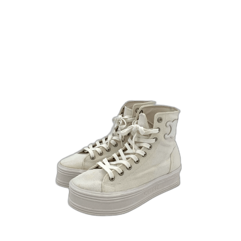 Celine Celine White Logo Thick-Soled Casual Sneakers Size US 4 / IT 34 - 1 Thumbnail