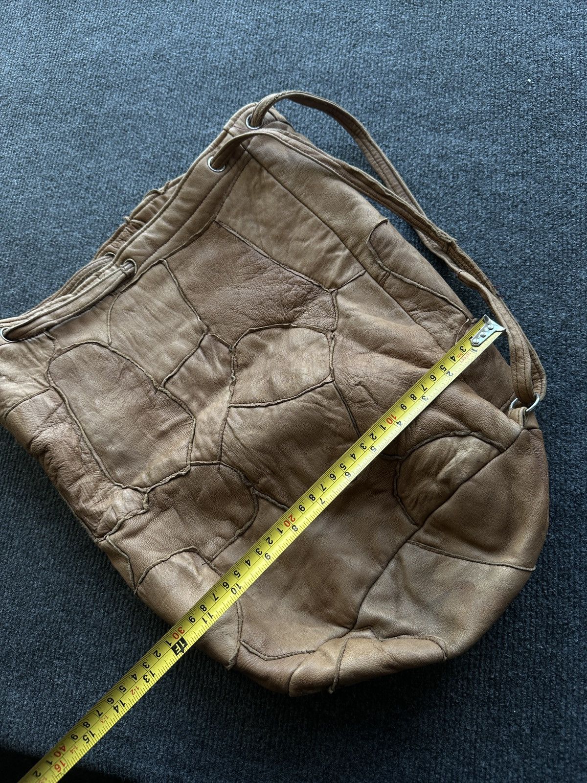 Other 🚨Y2K AVANT-GARDE🚨 LEATHER PATCHWORK Japan style hand bag 90s Size ONE SIZE - 13 Thumbnail