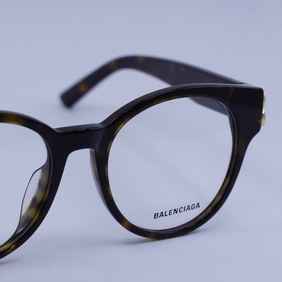 Balenciaga Balenciaga BB0173O 002 Eyeglasses Havana 51mm Round Frame Size ONE SIZE - 2 Thumbnail