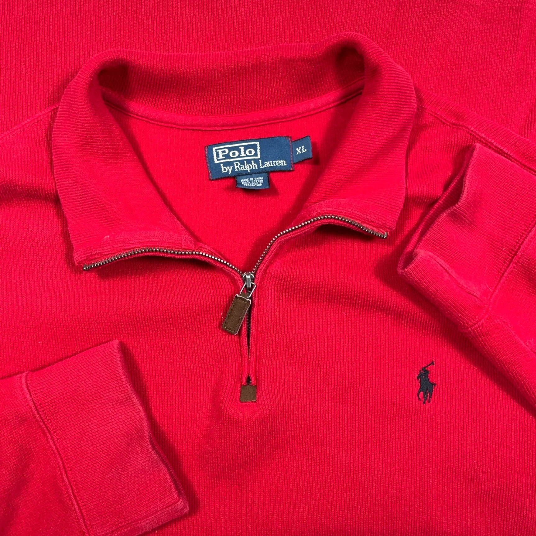 Polo Ralph Lauren Polo Ralph Lauren Sweater Men XL Red Black Pony Pullover Quarter Zip Sweatshirt Size US XL / EU 56 / 4 - 2 Thumbnail
