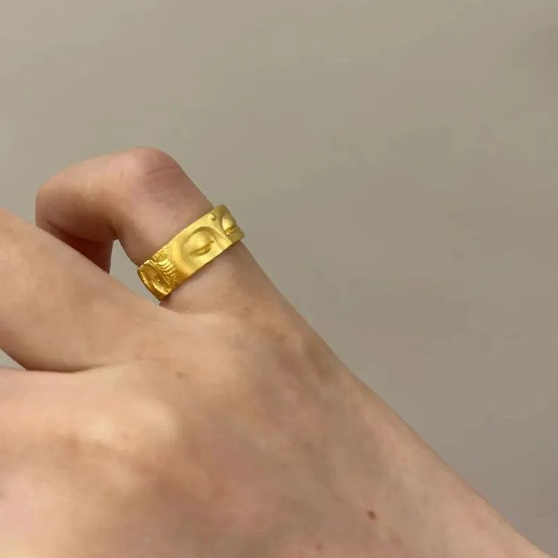Vintage Half Face Ring Size ONE SIZE - 1 Thumbnail