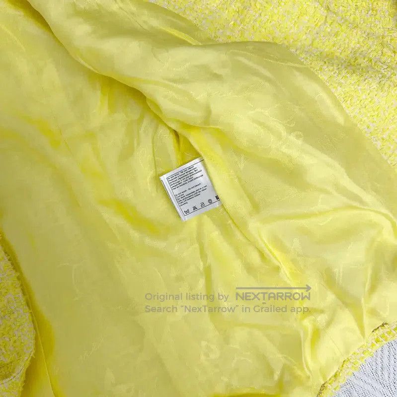 Chanel Chanel Yellow Tweed Short Sleeve Cardigan . Size S / US 4 / IT 40 - 5 Thumbnail