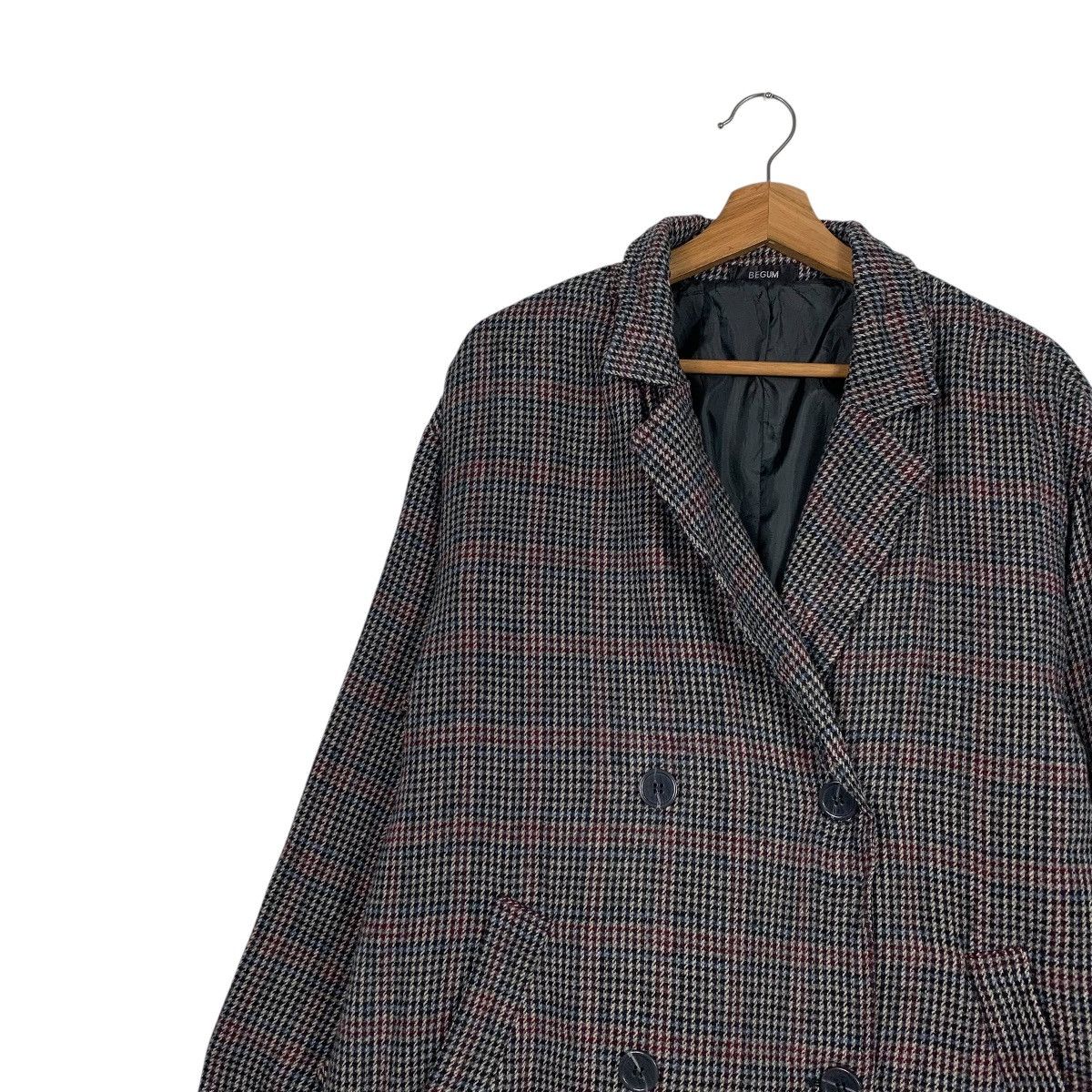 Japanese Brand Japanese Brand Begum Houndstooth Double Breasted Style Coat Size L / US 10 / IT 46 - 7 Thumbnail