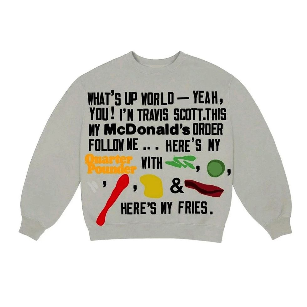 Cactus Plant Flea Market × Travis Scott Travis Scott McDonalds CPFM Script Crewneck Sweatshirt DS Size US XL / EU 56 / 4 - 1 Preview