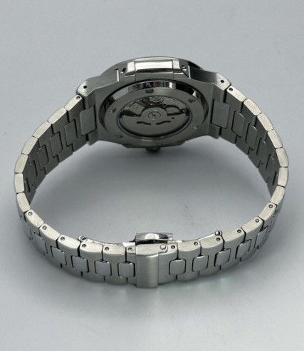 Japanese Brand Seiko Mod Nautilus Black Arabic Dial Steel Watch 41mm Size ONE SIZE - 4 Thumbnail